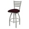 Holland Bar Stool Co 30" Swivel Bar Stool, Nickel Finish, Canter Bordeaux Seat 41030AN005 - alternate 1